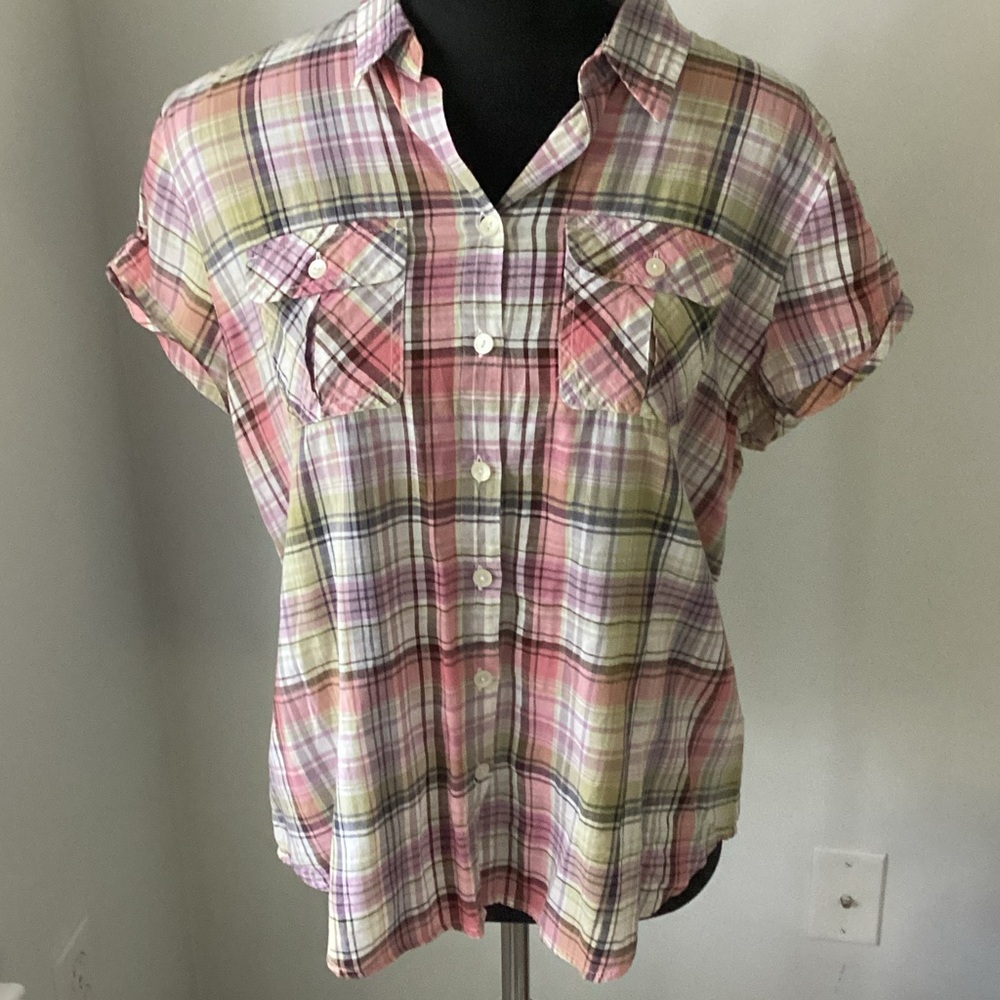 EUC Liz Claiborne Multicolor Plaid Shirt
